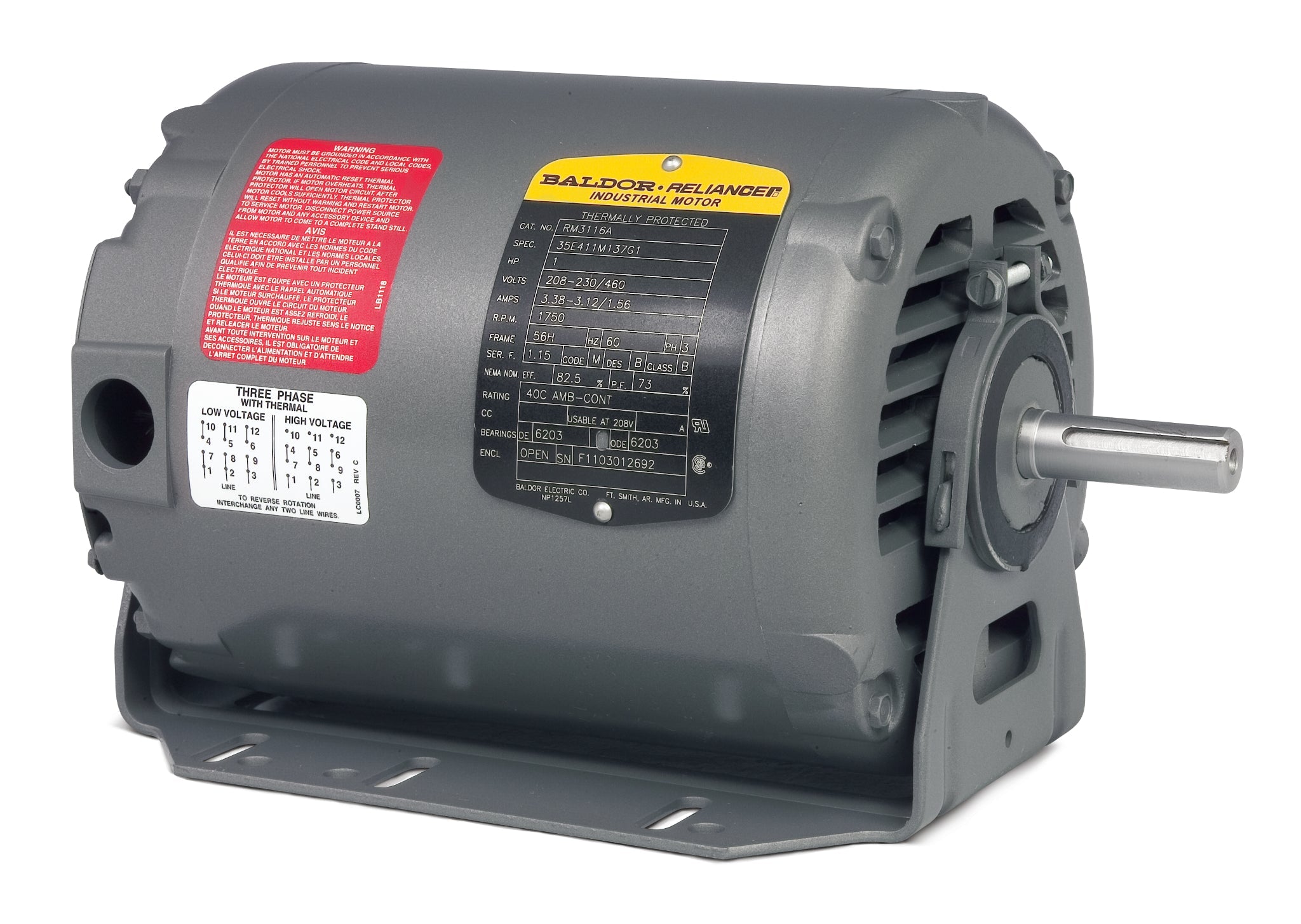 Baldor RM3116A - 1 AIR OVERHP, 1725RPM, 3PH, 60HZ, 56, 3424M - Fan and Blower Motors