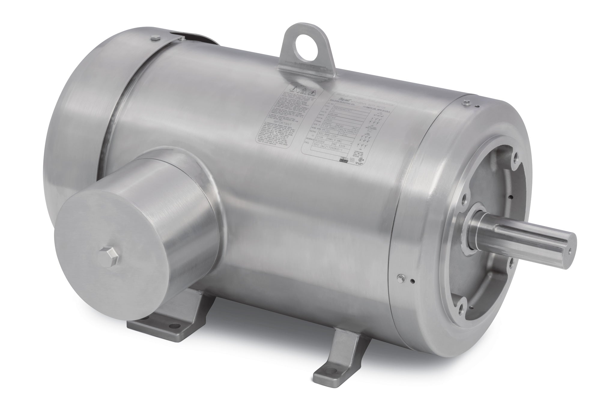 Baldor CFSWDM41906T-E - 20HP, 3540RPM, 3PH, 60HZ, 256TC, TEFC, F1 - Food Safe Stainless Steel Motors