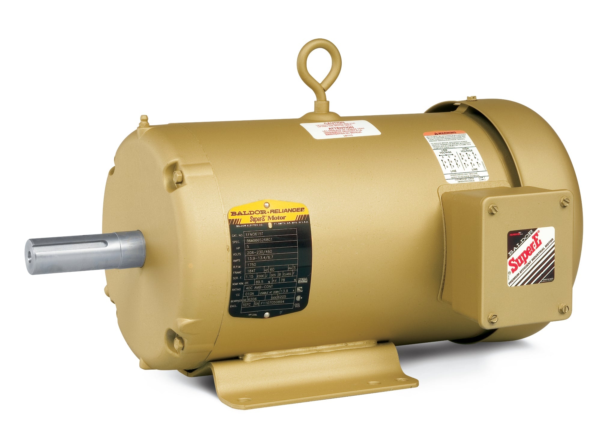 Baldor EFM3611T - 3HP, 1760RPM, 3PH, 60HZ, 182T, 3632M, TEFC, F2 - Three Phase Enclosed