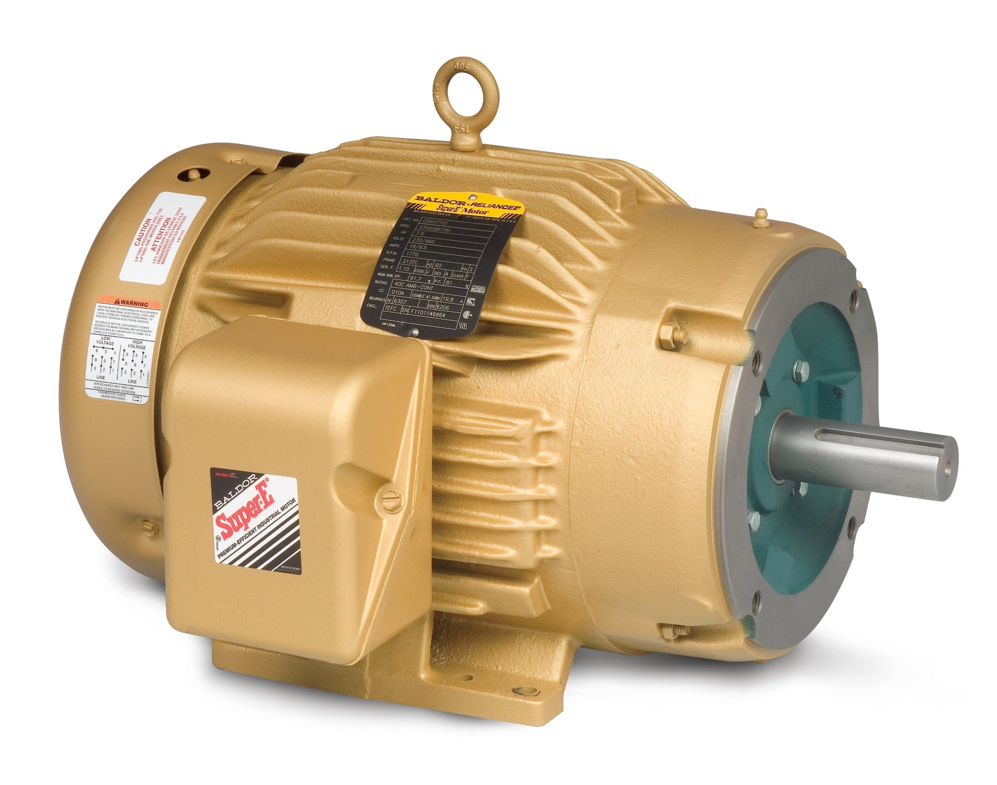 Baldor CEM2394T - 15HP, 3520RPM, 3PH, 60HZ, 254TC, 0930M, TEFC, F - Three Phase Enclosed