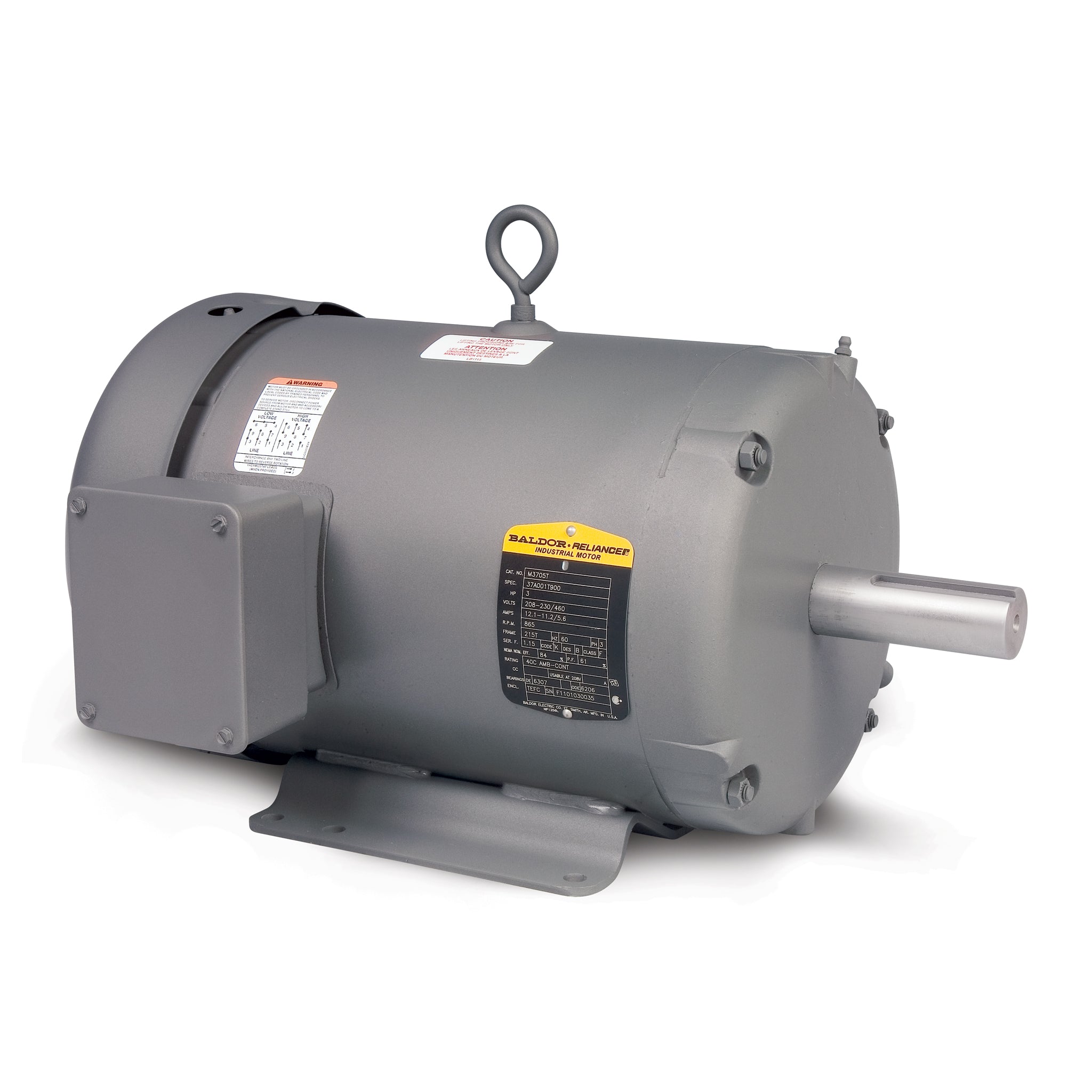 Baldor M3543-5 - .75HP, 1140RPM, 3PH, 60HZ, 56H, 3428M, TEFC, F1 - Three Phase Enclosed