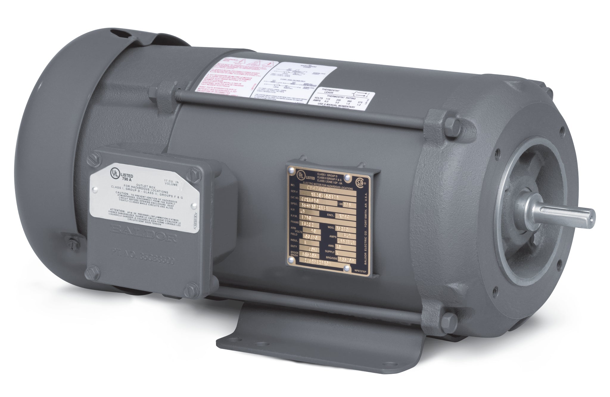 Baldor CDX1850 - .5HP, 1750RPM, DC, 182CZ, X3623D, XPFC, F1 - Fractional HP Motors