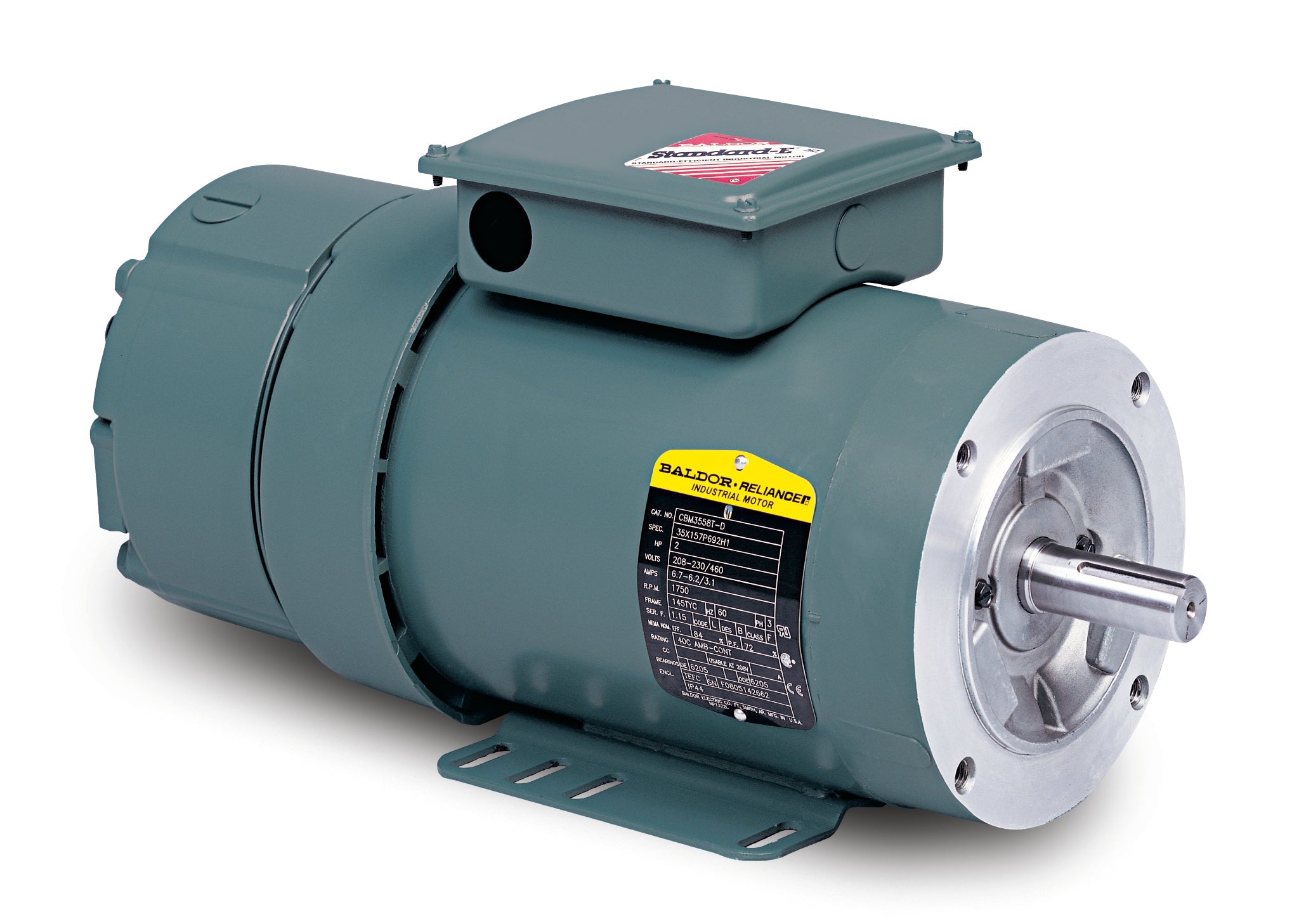 Baldor BNM3542-D - .75/.55 KWHP, 1765 1/MIN IP44 IC410 19 KG - D-Series Brake Motors