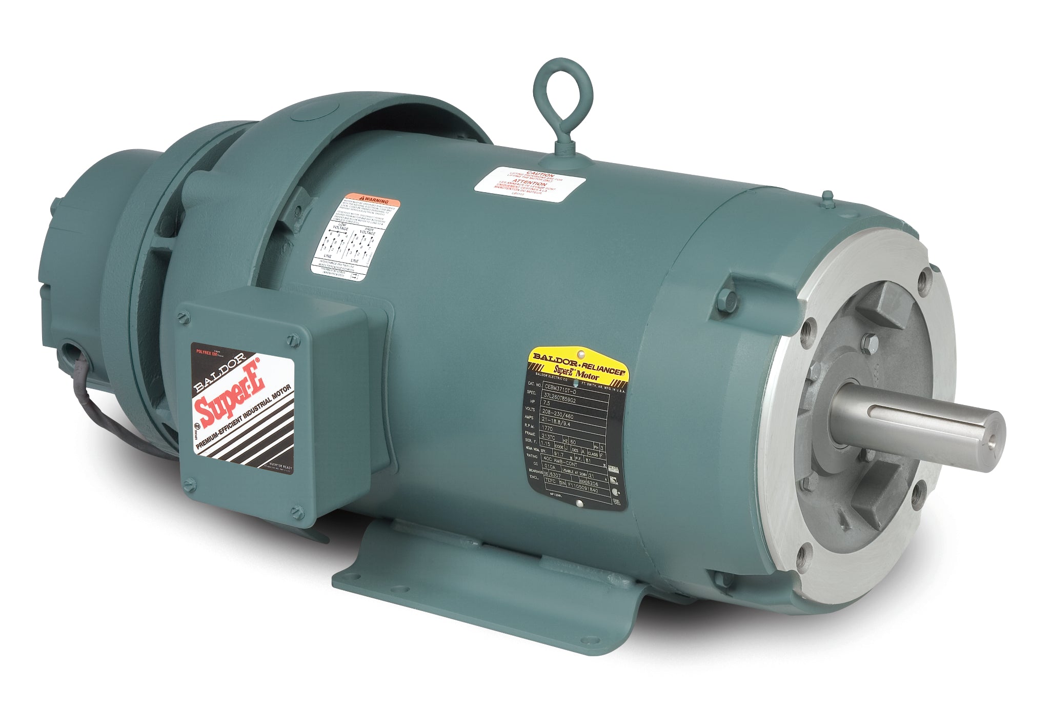 Baldor CEBM3710T-D - 7.5HP, 1770RPM, 3PH, 60HZ, 213TC, 3738M, TEFC - General Unit Handling Motors