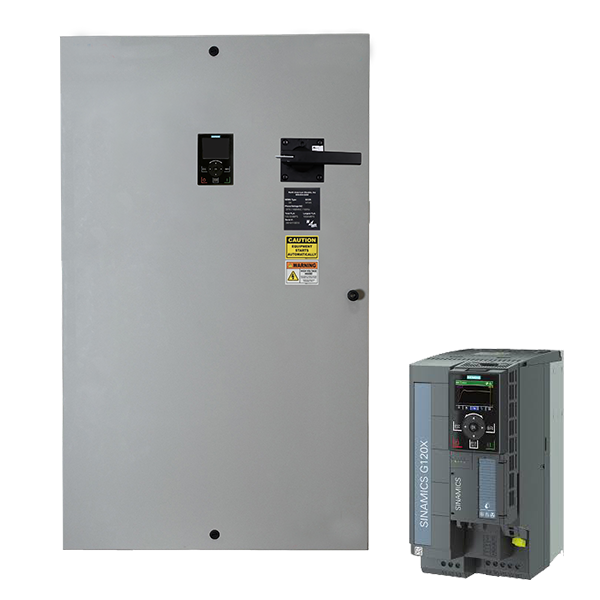 WCD Configured NEMA 12 Panel, Siemens G120X, 480V, 125 HP, 156 Amps CT, 150 HP, 180 Amps VT