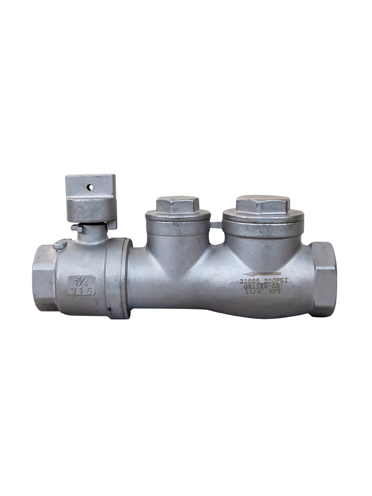 Liberty Curb Stop/Swing Check Valve 316 Stainless Steel 1-1/2" FNPT (CSV150SS)
