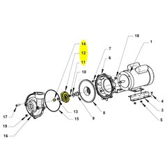 AMT Pump Repair Part Impeller XCI 3HP (1A3D-010-95)