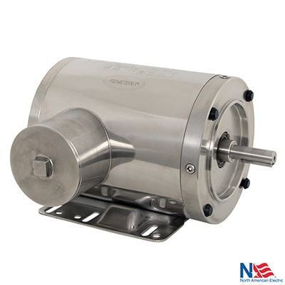 SS 1 HP 1800 RPM 3 PH 60 Hz 230/460V 1.15 SF 56C FRAME, TENV, STAINLESS STEEL WASHDOWN MOTOR, STAINLESS STEEL, PREMIUM EFFICIENCY, C-FACE RIGID MOUNTING