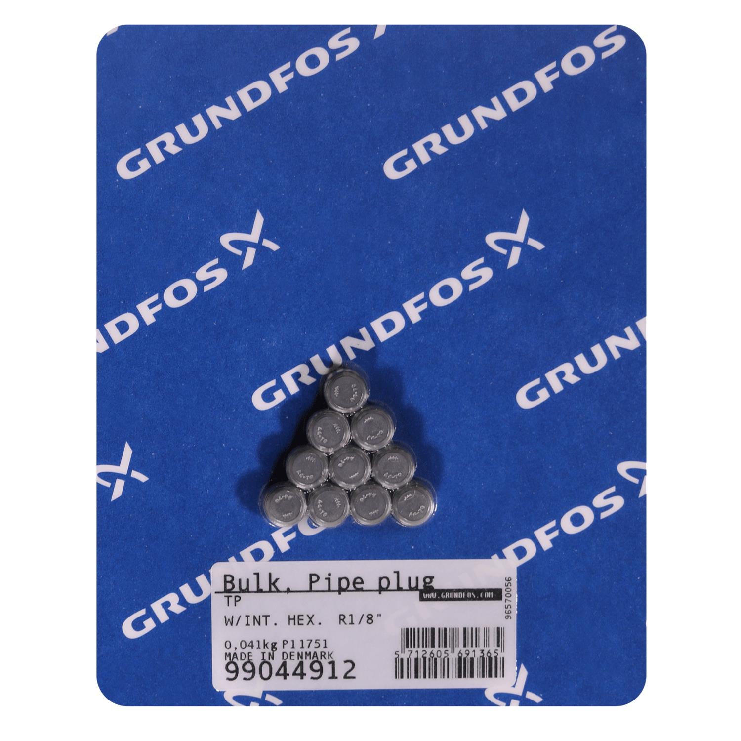 Grundfos 99044912 - Bulk, Pipe plug W/INT. HEX. R1/8"