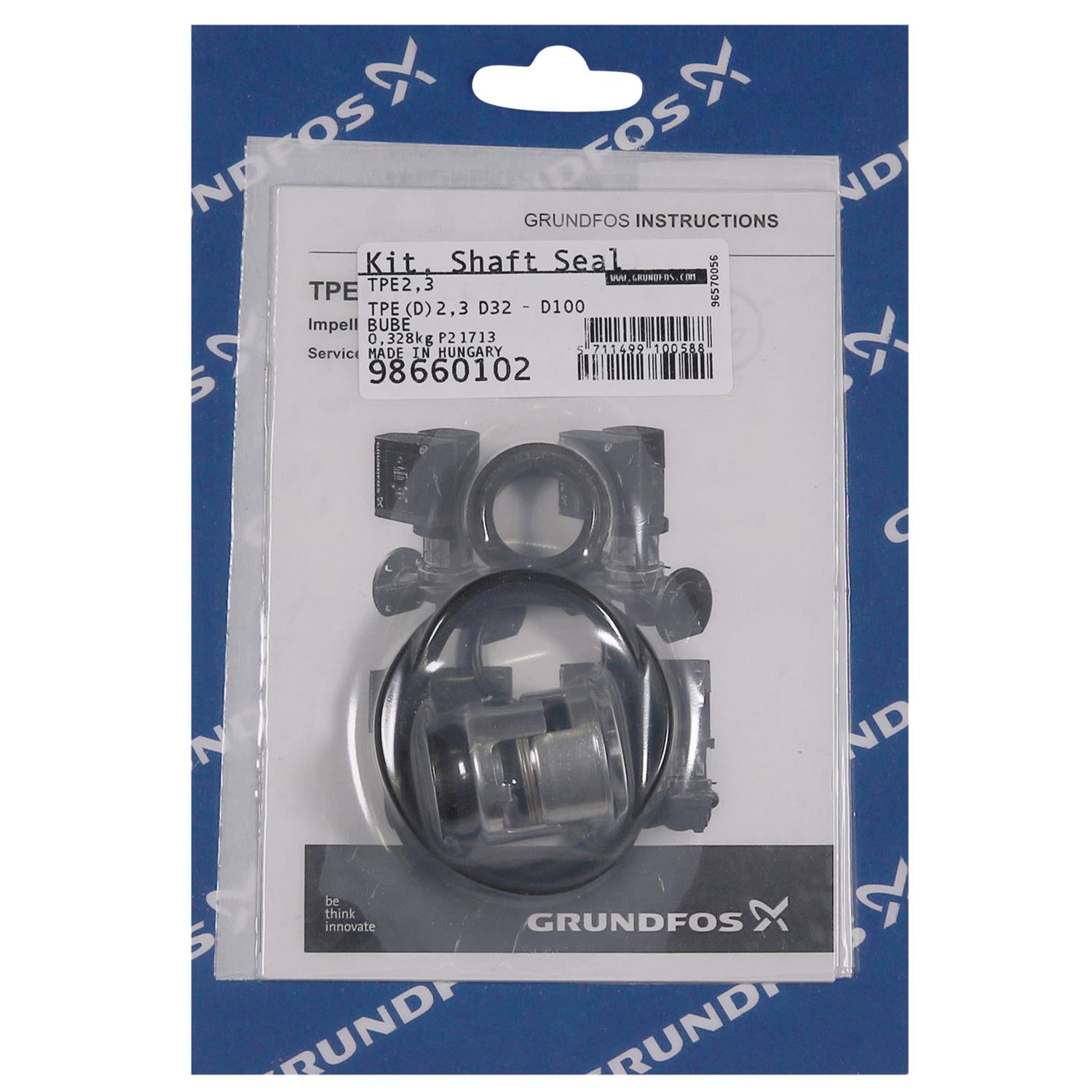 Grundfos 98660102 - Kit | Shaft Seal TPE(D)2,3 D32 - D100 | Inline | Variable Speed | Circulator