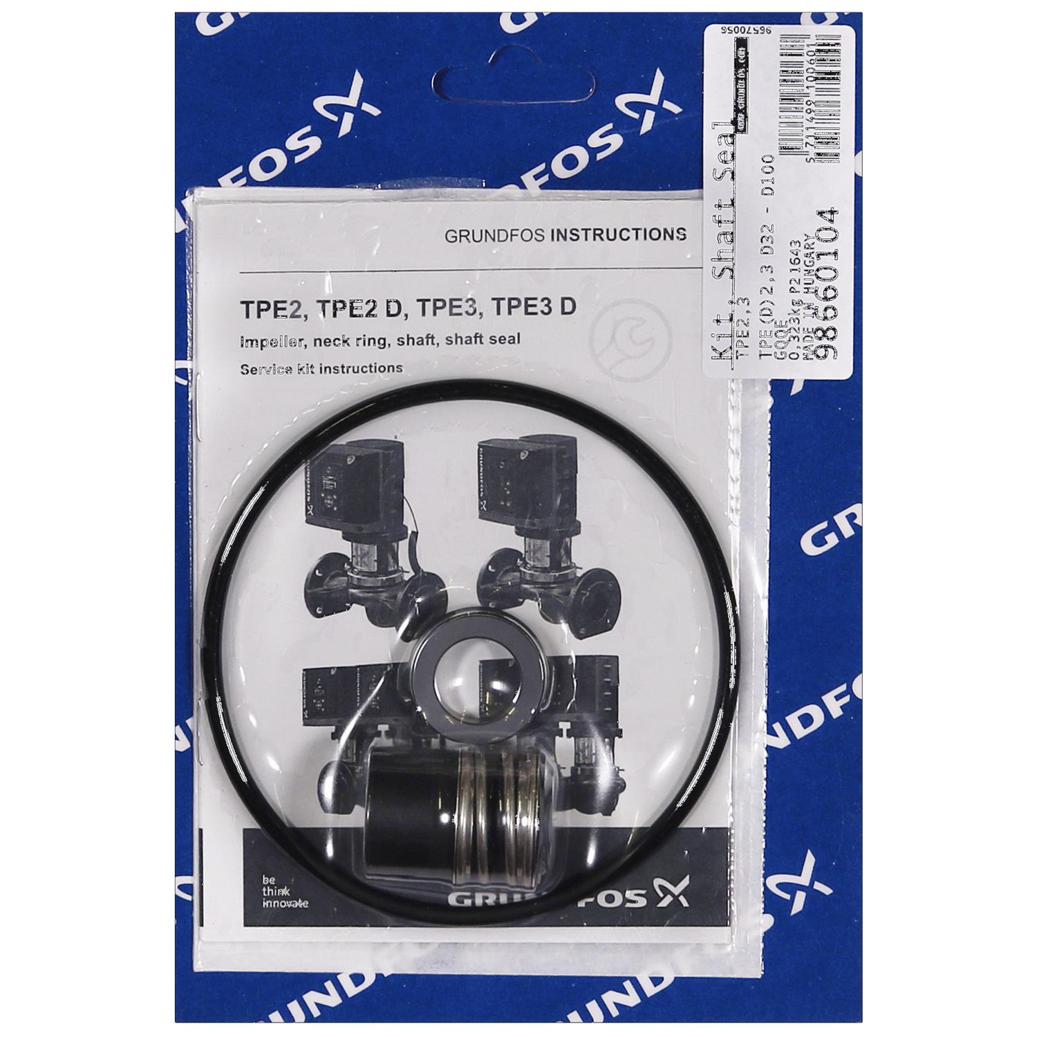 Grundfos 98660104 - Kit | Shaft Seal TPE(D)2,3 D32 - D100 | Inline | Variable Speed | Circulator