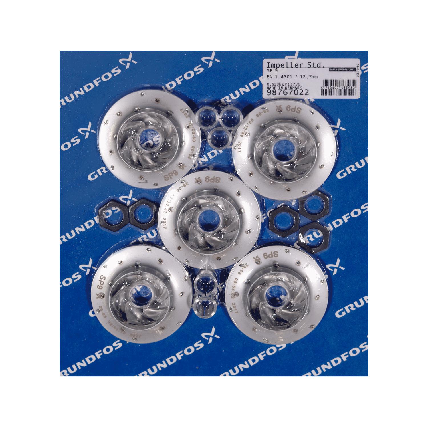 Grundfos 98767022 - Impeller Std.EN 1.4301 / 12,7mm