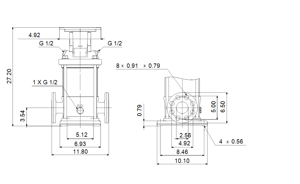 Grundfos 97745115 - CR 15-6 A-GJ-A-E-HQQE | Multistage | Centrifugal | Vertical | Inline