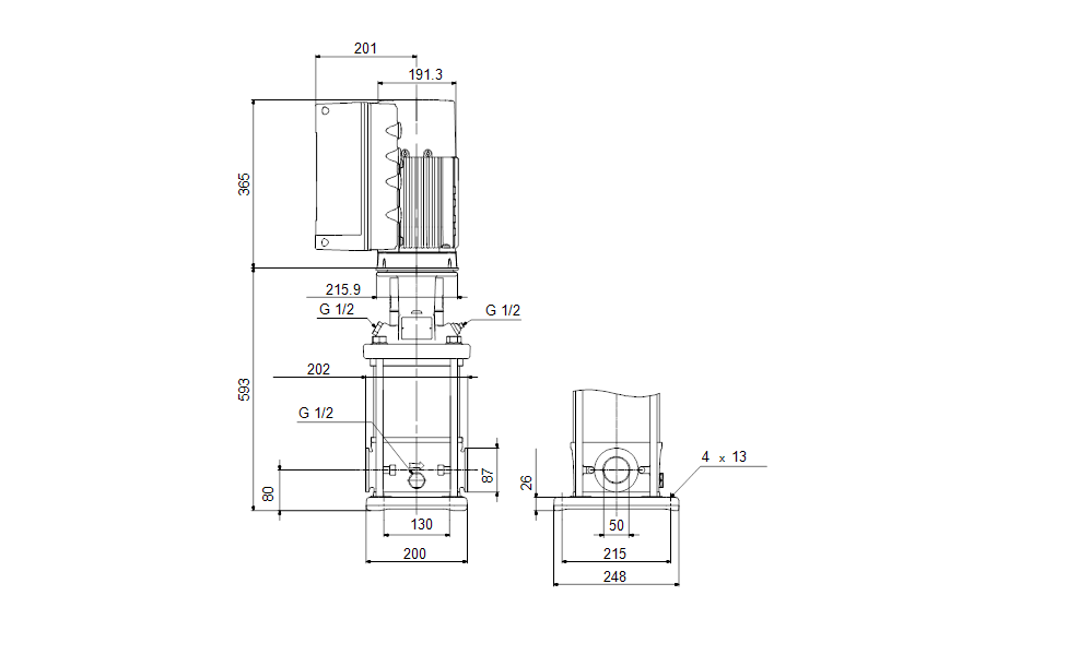 Grundfos 99076160 - CRIE 10-8 A-CA-A-E-HQQE | Multistage | Centrifugal | Vertical | Inline