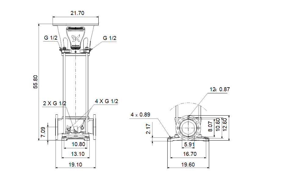 Grundfos 99400289 - CRN 125-6-2 A-G-A-V-HQQV | Multistage | Centrifugal | Vertical | Inline