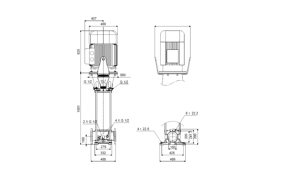 Grundfos 92949424 - CRN 155-3-2 B-G-A-V-HQQV | Vertical | Multistage | Centrifugal