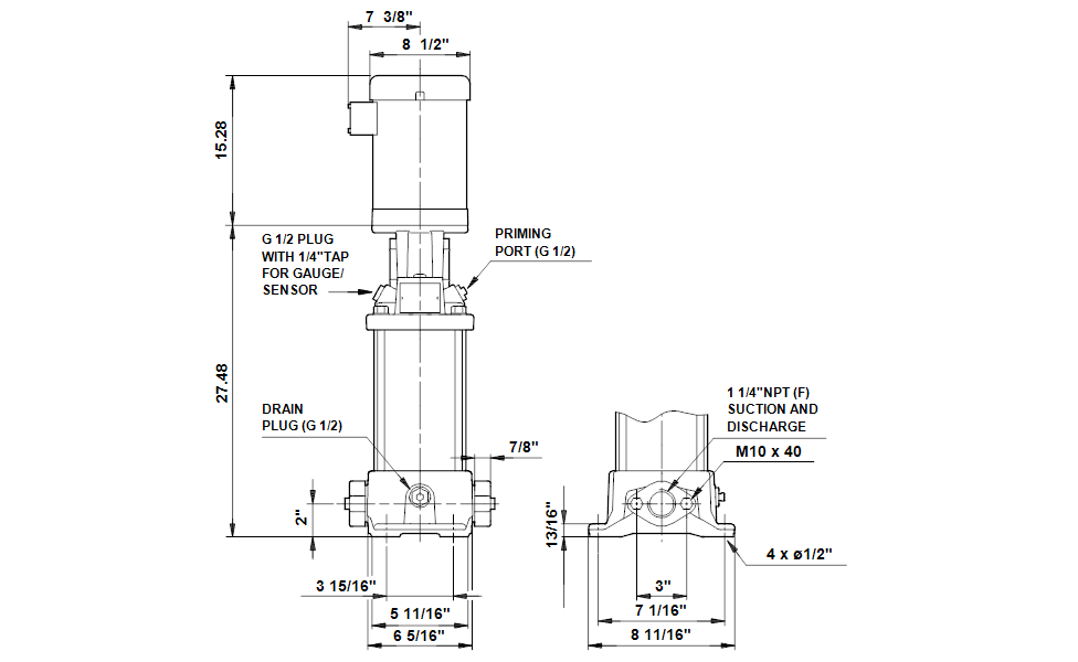 Grundfos 96084154 - CR 5-16 | Multistage | SelfPriming | Centrifugal | Vertical