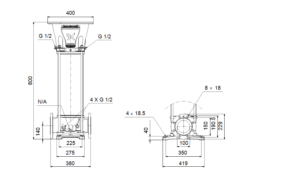 Grundfos 92531064 - CR 95-2-1 E-G-A-E-HQQE | Vertical | Multistage | Centrifugal