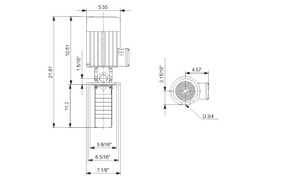 Grundfos 98190346 - SPK 2-8/8 A-W-A-AUUV | Multistage | Immersible | SelfPriming | Centrifugal | Horizontal Installation | Vertical | Horizontal