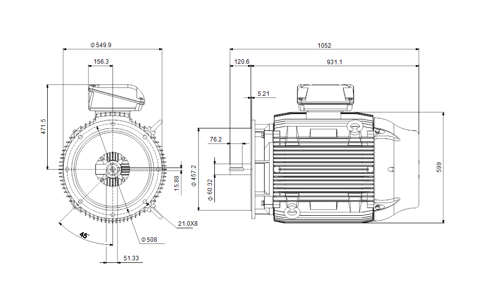 Grundfos 99883217 - WEG 444TSD | Motor | TEFC | Energy Efficient