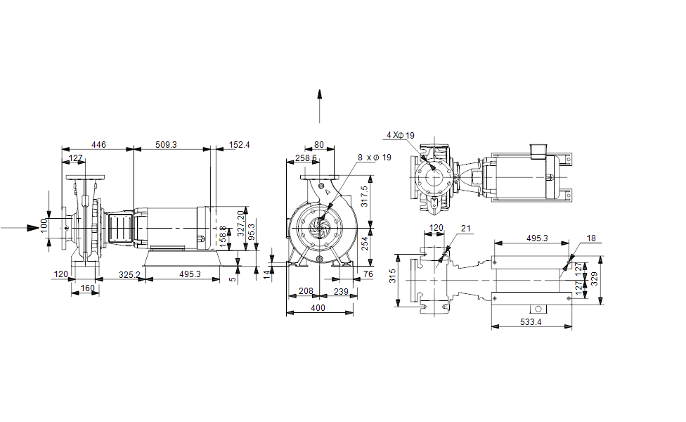 Grundfos 92559694 - NBS 030-135/9.92 AASG6S2ESBQQEOX4 | End Suction | Single Stage | Centrifugal