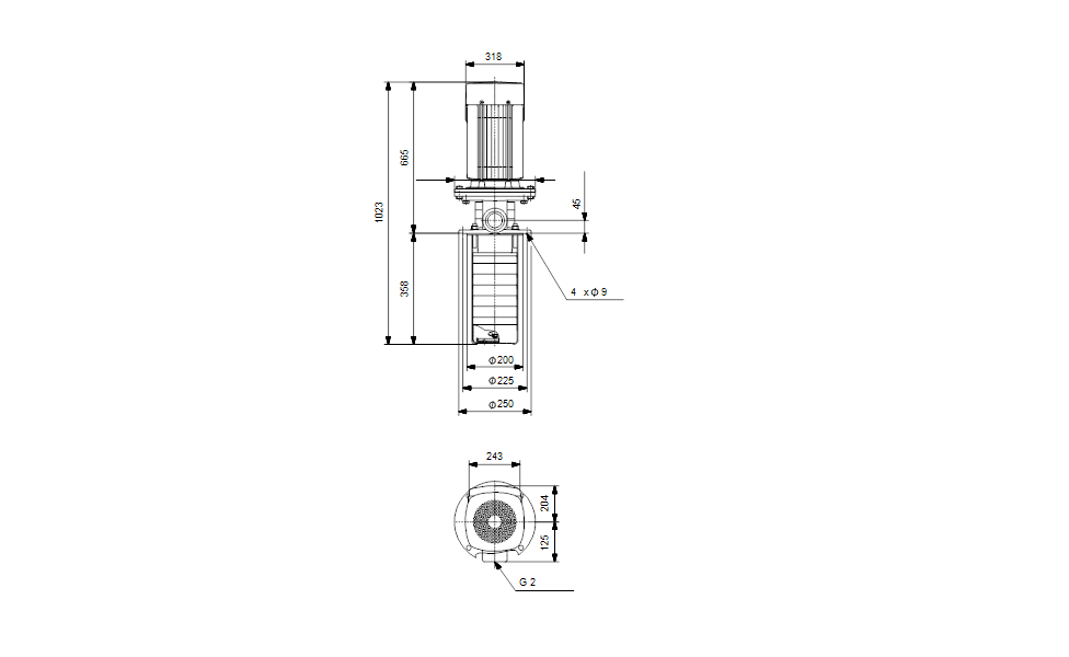 Grundfos 98472864 - MTR 20-6/6 A-W-A-HUUV | Multistage | Immersible | SelfPriming | Centrifugal | Vertical Installation | Vertical