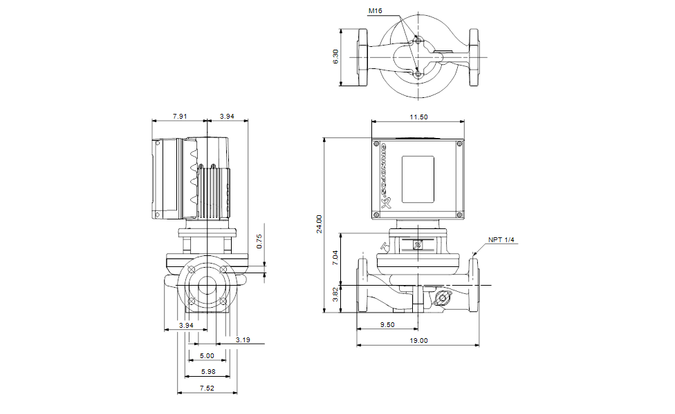 Grundfos 99430199 - TPE 80-160/2 S-A-G-Z-BUBE-JYB | Inline | Variable Speed | Circulator