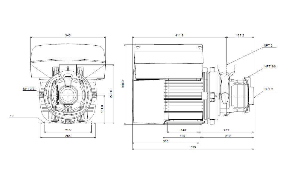 Grundfos 99381536 - CME 15-3 A-S-A-E-AQQE V-A-D-N | Multistage | Centrifugal | Horizontal