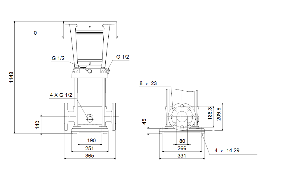 Grundfos 98124544 - CR 45-5-2 BFK-G-A-F-HQQE | Vertical | Multistage | Centrifugal