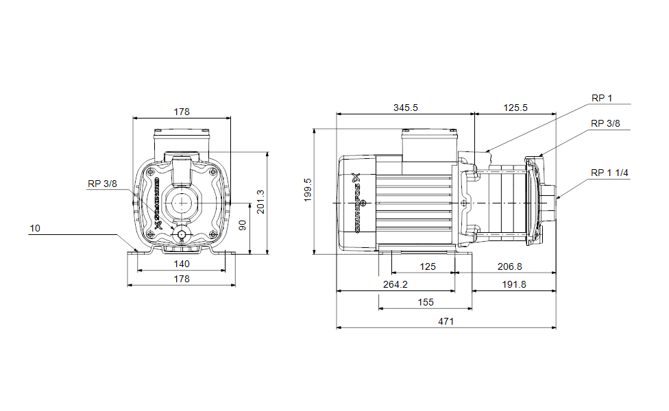 Grundfos 97826412 - CM 5-5 A-R-A-E-AVBE E1-A-A-N | Horizontal | End Suction | Centrifugal