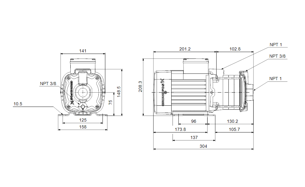 Grundfos 97568205 - CM 1-3 A-S-A-E-AQQE B-A-A-N | Horizontal | End Suction | Centrifugal