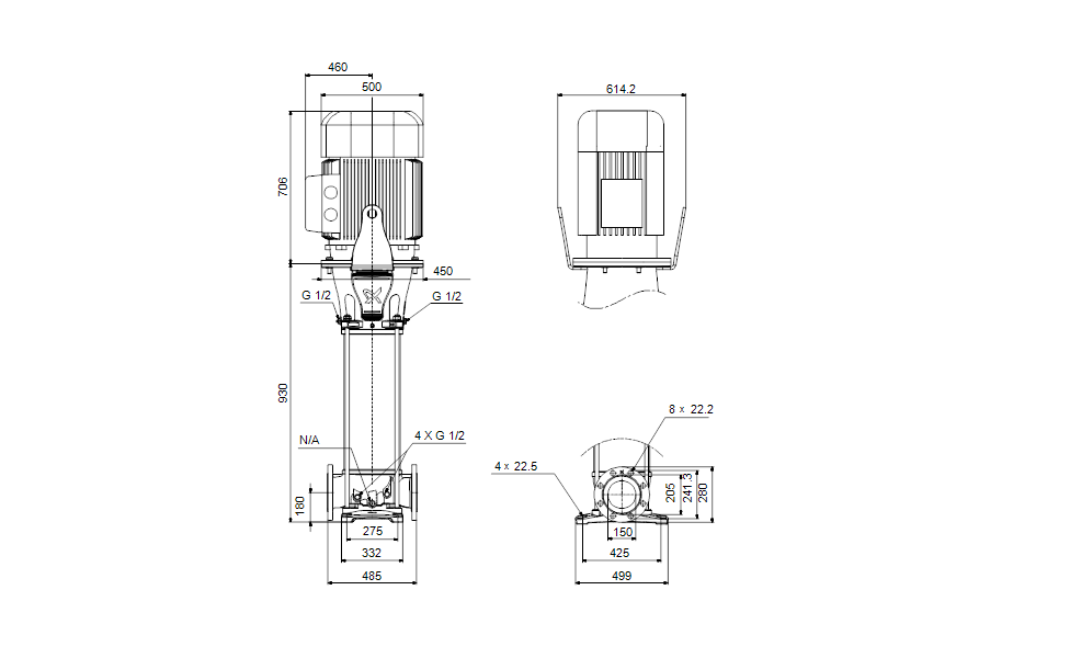 Grundfos 99145244 - CR 155-2 A-G-A-V-HQQV | Multistage | Centrifugal | Vertical | Inline