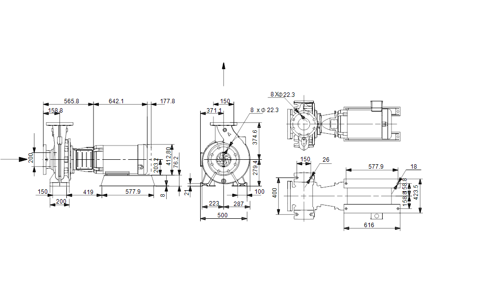 Grundfos 92560006 - NBS 060-110/10.20 AASG6S5ESBQQESX4 | SelfPriming | Centrifugal | Horizontal