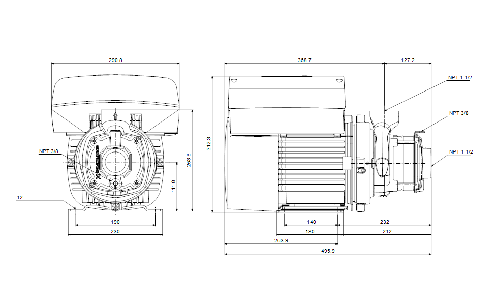 Grundfos 99383164 - CME 10-3 A-S-A-E-AQQE V-A-D-N | Multistage | Centrifugal | Horizontal
