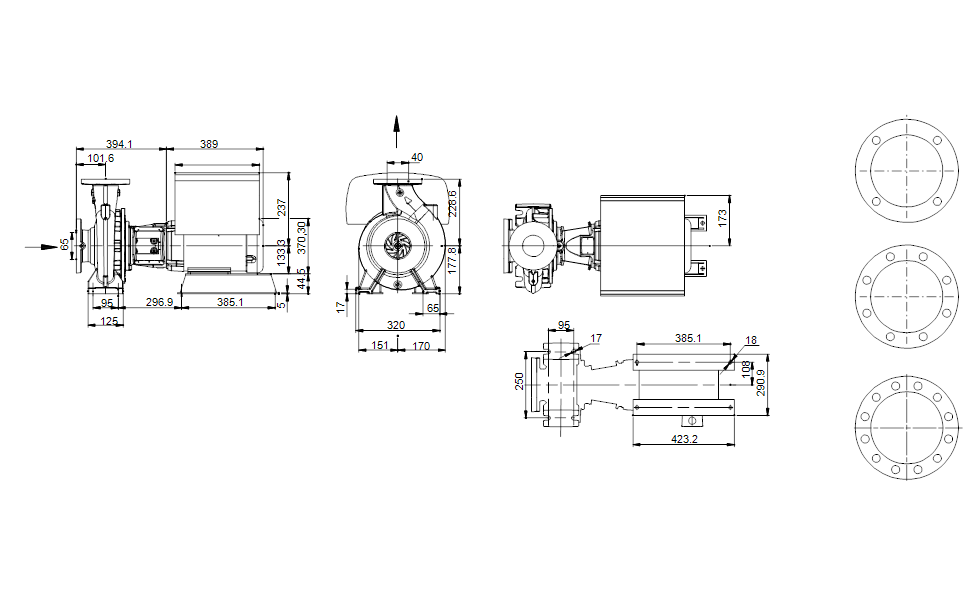 Grundfos 92613606 - NBSE 015-095/9.84 ASASG6S2VSBQQVLCA | End Suction | Single Stage | Centrifugal