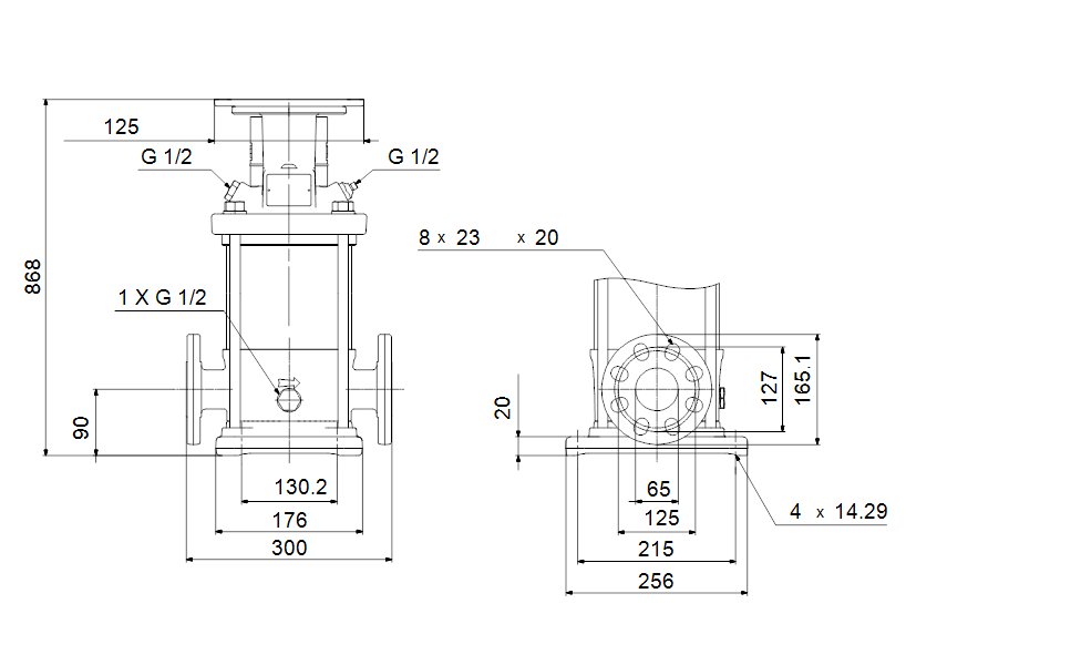 Grundfos 99261252 - CR 10-17 A-GJ-A-E-HQQE | Multistage | Centrifugal | Vertical | Inline