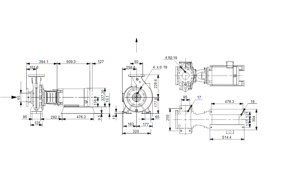 Grundfos 92559561 - NBS 020-110/10.31 AASG6S2ESBQQENX4 | SelfPriming | Centrifugal | Horizontal