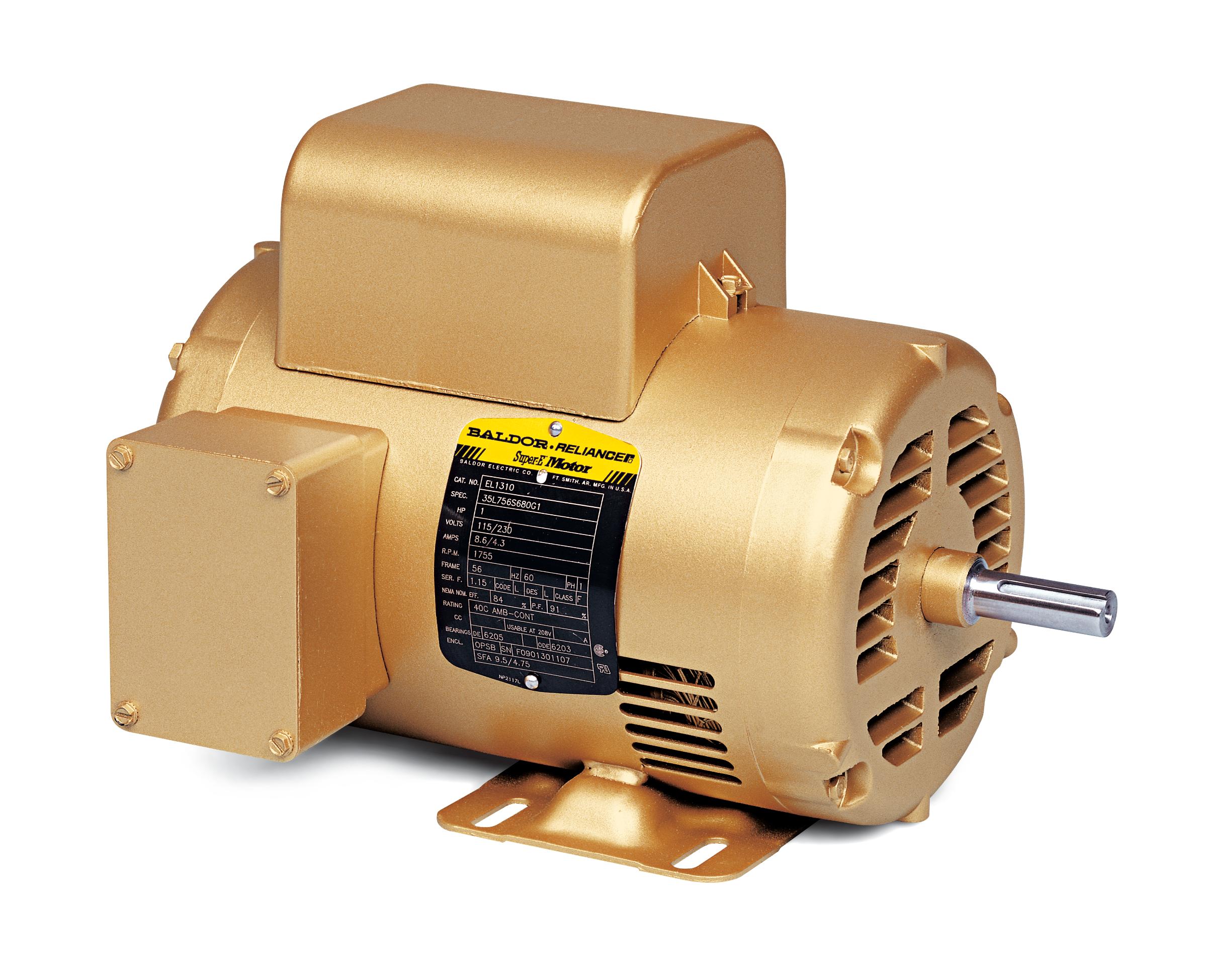 Baldor EL11303 - .5HP, 3450RPM, 1PH, 60HZ, 56, 3413LC, ODP, F1, N - Single Phase Open