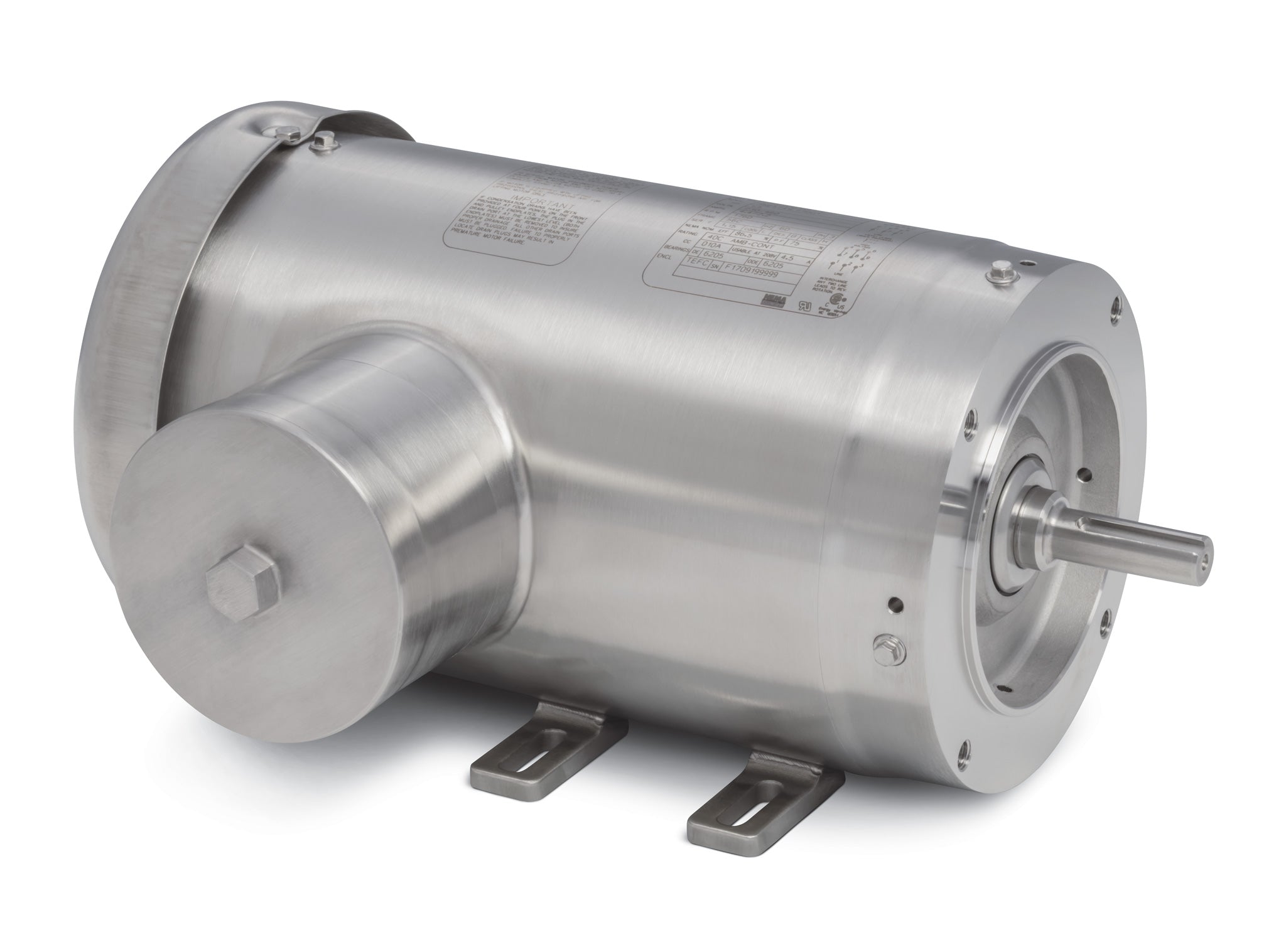 Baldor CFSWDM3555-E - 2HP, 3450RPM, 3PH, 60HZ, 56C, 3532M, TEFC, F1, N - Food Safe Stainless Steel Motors
