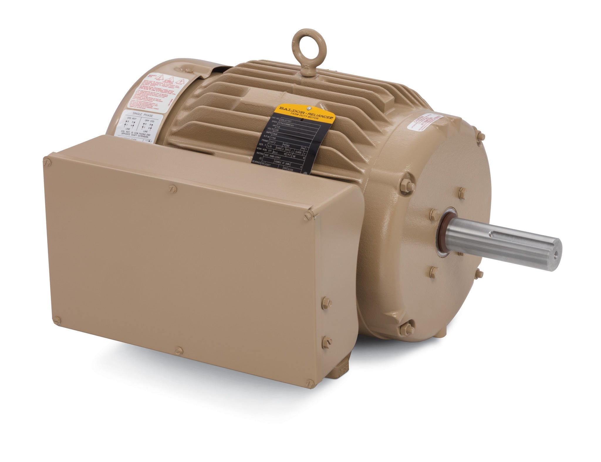 Baldor GDL3770T - 7.5HP, 1750RPM, 1PH, 60HZ, 215TZ, 0743LC, TEFC - Grain Dryer Motors