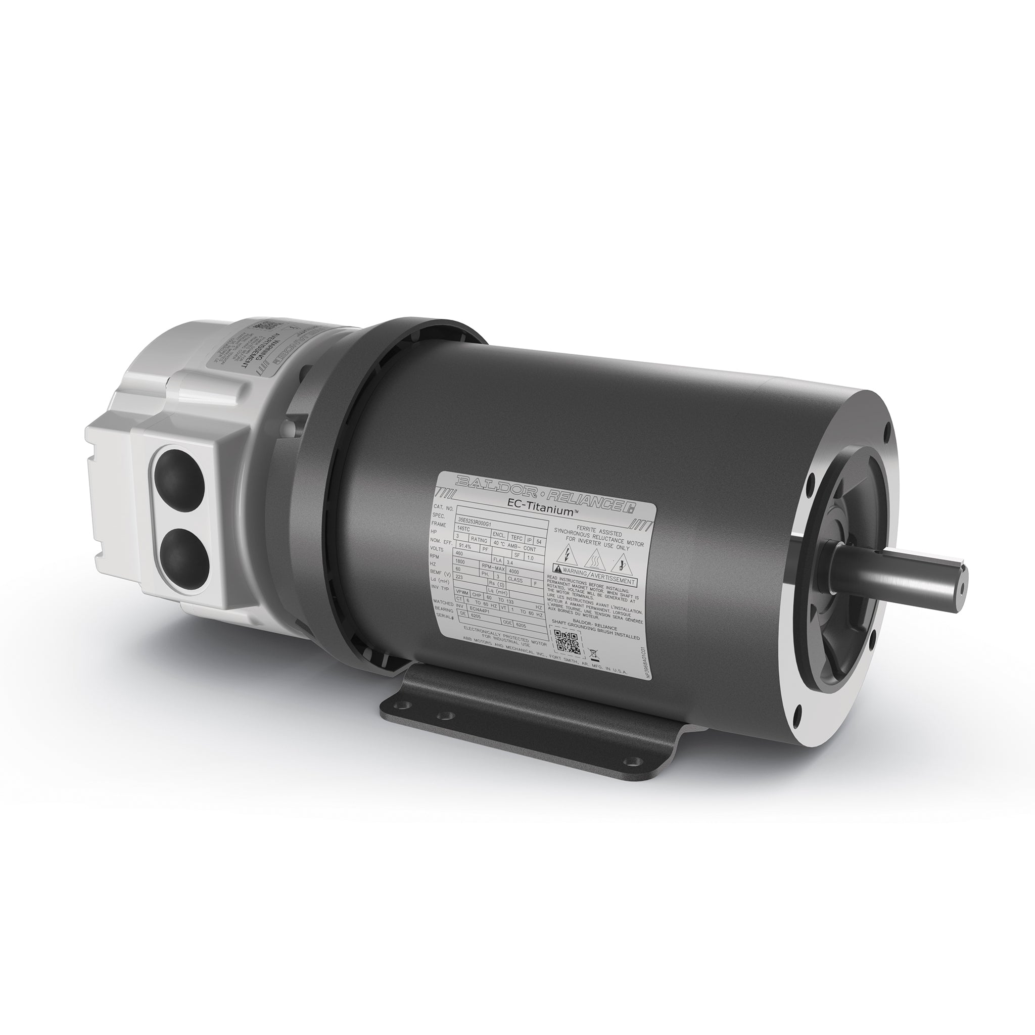 Baldor ECS100A2H2DB4 - 2HP, 1800RPM, 3PH, 60HZ, 145TC, 3524B, TEFC, F1 - EC Titanium Motors