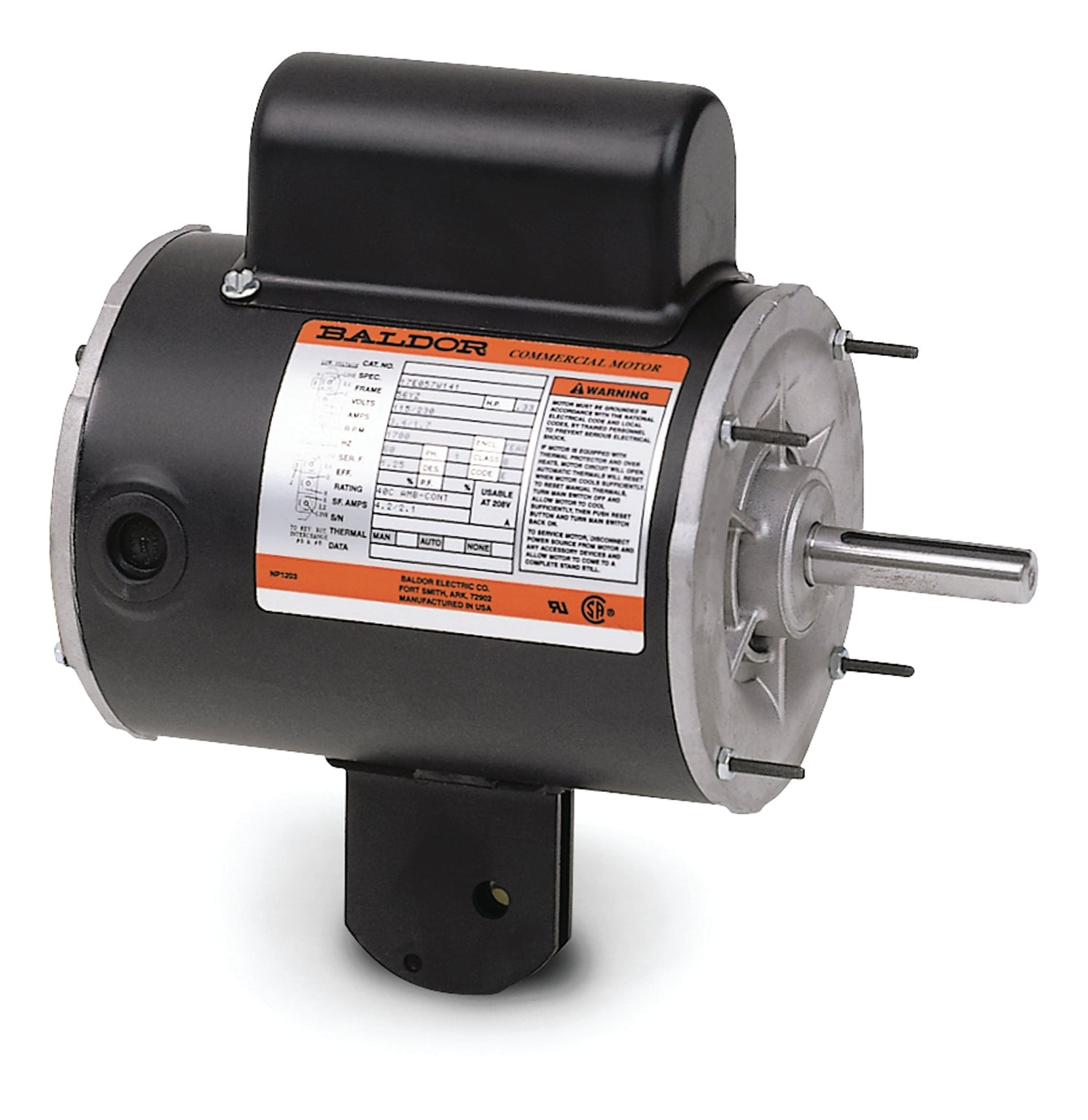 Baldor YPC245A - .33HP, 1625RPM, 1PH, 60HZ, 56YZ, 3411C, TEAO, F - Direct Drive Fan Motors