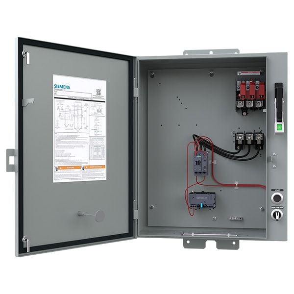 3RE48 NEMA Rated Pump Controller, Size 1, Fusible Disconnect, 5.5-22A, 230V - 3RE4801-0GH56-4DA0