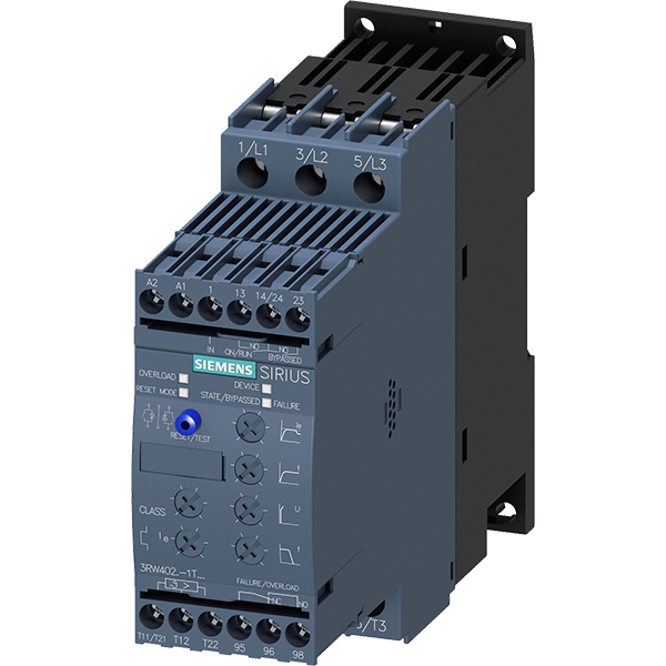 3RW40 Series Soft Starter, Two-phase, 5HP-200V, 5HP-230V, 15HP-460V, 23 FLA