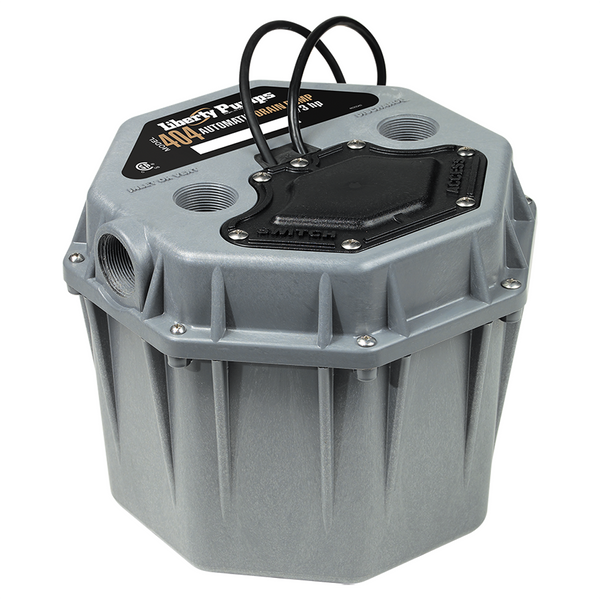 Liberty 404, Residential Drain Pump, Short Profile, 1/3 HP, 115 Volts, 1-1/2" Connections, 10' Cord