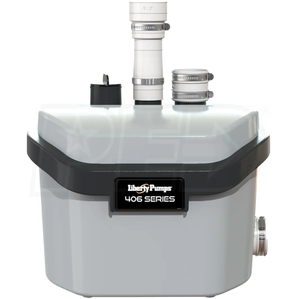 Liberty 406, Compact Drain Pump, 1/6 HP, 115 Volts, 60hZ, 1-1/2" Inlet Connection, 1.7 Amps, 20 GPM Max, 27 ft Max Head