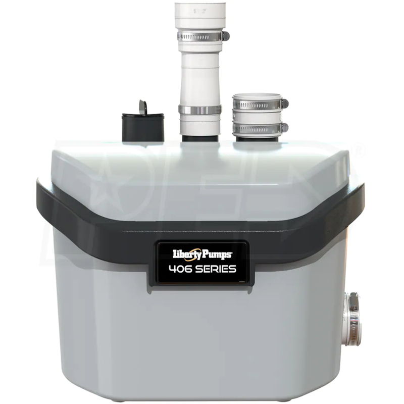 Liberty 406, Compact Drain Pump, 1/6 HP, 115 Volts, 60hZ, 1-1/2" Inlet Connection, 1.7 Amps, 20 GPM Max, 27 ft Max Head