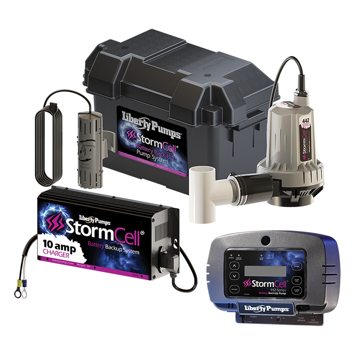 Liberty Battery Backup Sump Pump StormCell 442 Series 12VDC, 25 Amps, 46 GPM Max (442-25A-EYE)