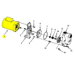 AMT Pump Repair Part 0.50HP 1PH 115/230VAC ODP 56J Jet Motor (1626-009-00)