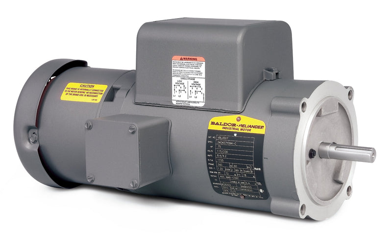 Baldor VBL3507 - .75HP, 1725RPM, 1PH, 60HZ, 56C, BRAKE, 3428LC - Short-Series Brake Motors